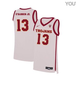 Charles OBannon Jr 13 USC Trojans Elite Basketball Youth Jersey - White