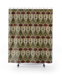 Charles Rennie Mackintosh Art Nouveau Shower Curtain for Scottish Bathroom Decor
