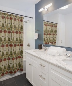 Charles Rennie Mackintosh Art Nouveau Shower Curtain for Scottish Bathroom Decor