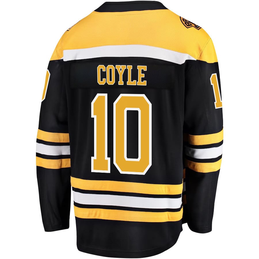 Charlie Coyle 10 Boston Bruins Stanley Cup 2023 Playoffs Patch Home Breakaway Men Jersey - Black