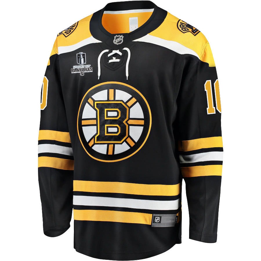 Charlie Coyle 10 Boston Bruins Stanley Cup 2023 Playoffs Patch Home Breakaway Men Jersey - Black