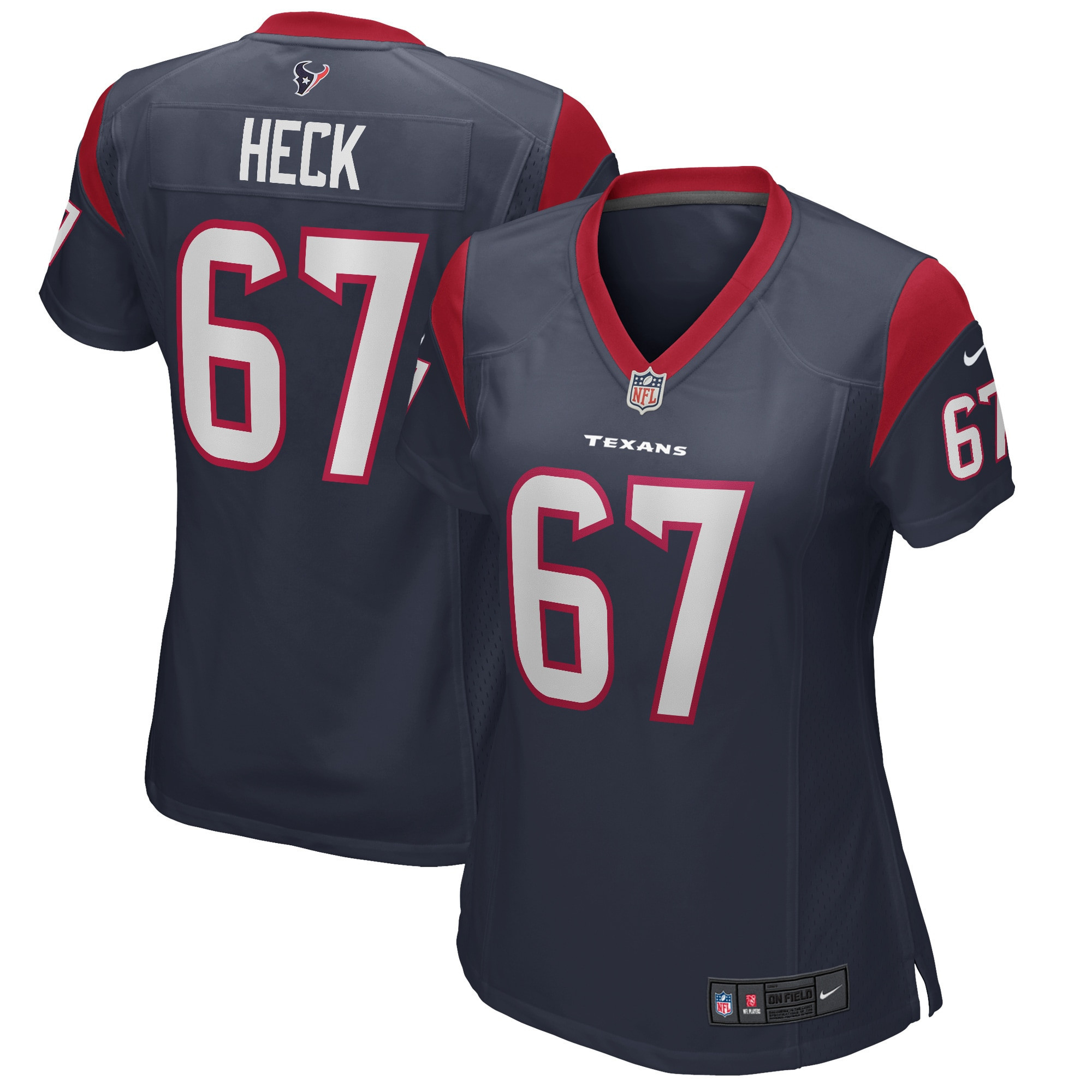 Charlie Heck Houston Texans Womens Game Jersey - Navy Nfl