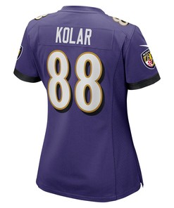 Charlie Kolar 88 Baltimore Ravens Women's Player Game Jersey - Purple