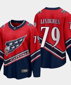 Charlie Lindgren 79 Washington Capitals 2022 Special Edition Reverse Retro Red Jersey