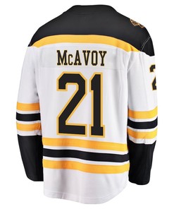 Charlie McAvoy 21 Boston Bruins Stanley Cup 2023 Playoffs Patch Away Breakaway Men Jersey - White