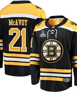 Charlie McAvoy 21 Boston Bruins Stanley Cup 2023 Playoffs Patch Home Breakaway Men Jersey - Black