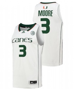 Charlie Moore 3 Miami Hurricanes 2022 College Basketball Men Jersey - White