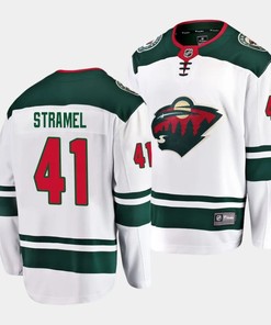 Charlie Stramel #41 Minnesota Wild 2023 NHL Draft Away Men Jersey - White