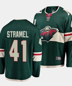 Charlie Stramel #41 Minnesota Wild 2023 NHL Draft Home Men Jersey - Green