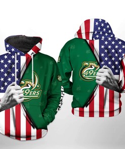 Charlotte 49Ers NCAA US Flag 3D Printed Hoodie/Zipper Hoodie