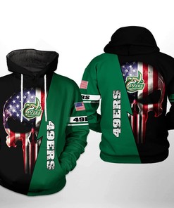 Charlotte 49Ers NCAA US Flag Skull 3D Printed Hoodie/Zipper Hoodie