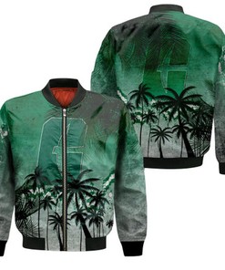 Charlotte 49ers Bomber Jacket Coconut Tree Tropical Grunge - NCAA