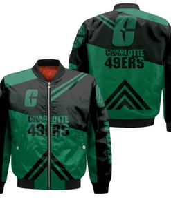 Charlotte 49ers Football Bomber Jacket  - Stripes Cross Shoulders - NCAA