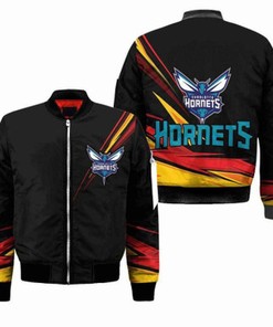 Charlotte Hornets NBA Black Bomber Jacket Size S-5XL
