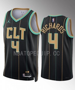 Charlotte Hornets Nick Richards 4 2022-23 City Edition Black Jersey Swingman