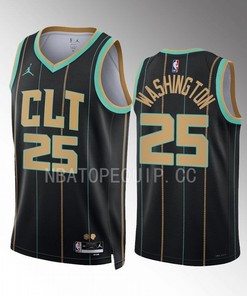 Charlotte Hornets P.J. Washington 25 2022-23 City Edition Black Jersey Swingman