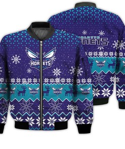 Charlotte Hornets Sports Football American Ugly Christmas Sweater Gifts Unisex 3D Bomber Jacket