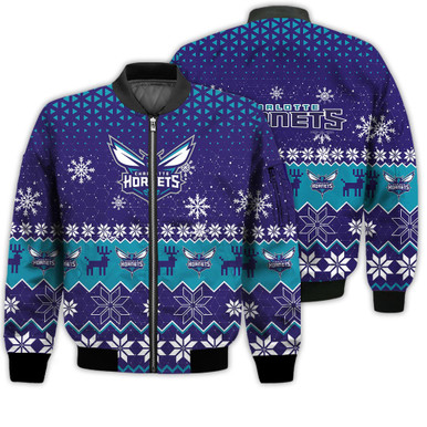 Charlotte Hornets Sports Football American Ugly Christmas Sweater Gifts Unisex 3D Bomber Jacket