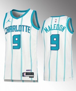 Charlotte Hornets Theo Maledon 9 2022-23 Association Edition White Men Jersey Swingman