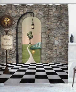Charming Alice in Wonderland Style Shower Curtain 