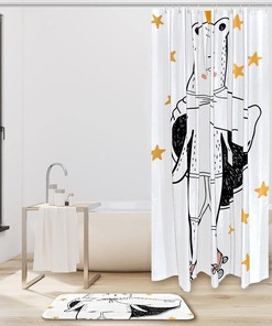 Charming Bear Animal Shower Curtain for Your Bathroom