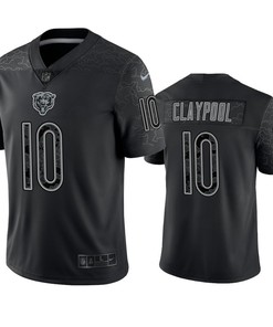 Chase Claypool 10 Chicago Bears Black Reflective Limited Jersey - Men