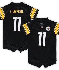 Chase Claypool Pittsburgh Steelers Infant Game Romper Jersey - Black Nfl