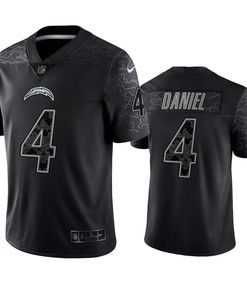Chase Daniel 4 Los Angeles Chargers Black Reflective Limited Jersey - Men