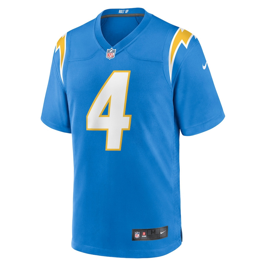 Chase Daniel 4 Los Angeles Chargers Game Jersey - Powder Blue