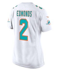 Chase Edmonds 2 Miami Dolphins Women's Game Player Jersey - White
