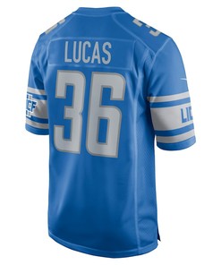 Chase Lucas 36 Detroit Lions Player Game Jersey - Blue