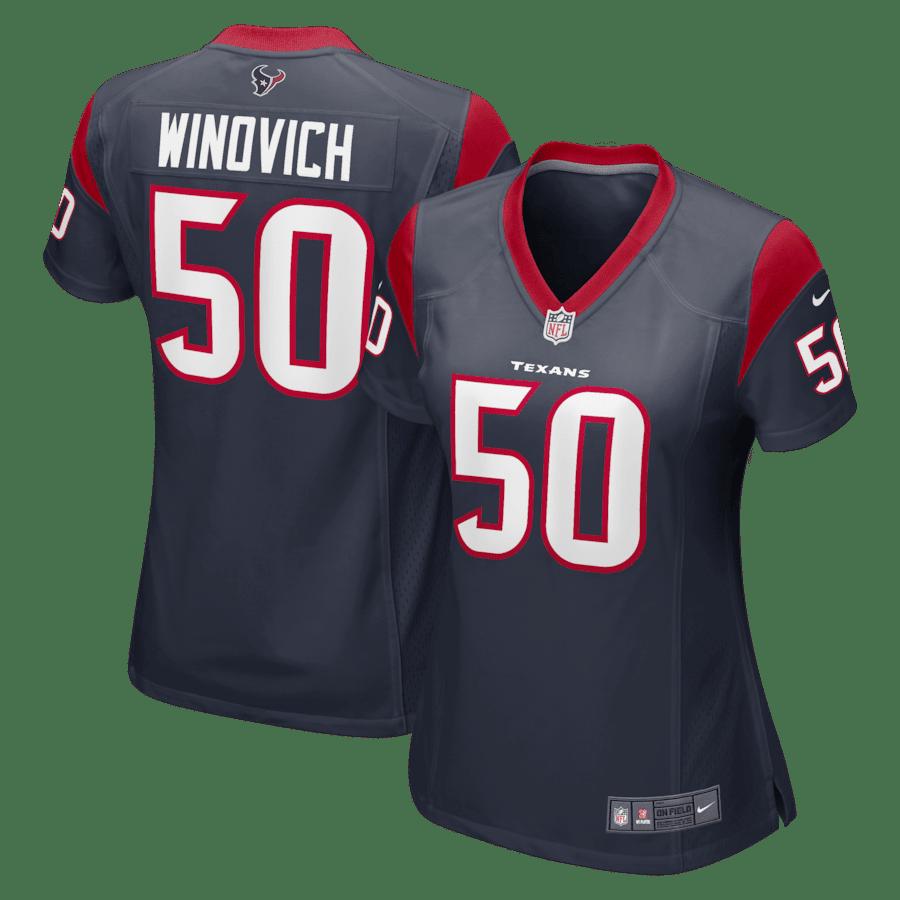 Chase Winovich 50 Houston Texans Women's Game Player Jersey - Navy