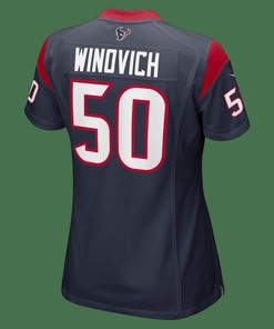Chase Winovich 50 Houston Texans Women's Game Player Jersey - Navy