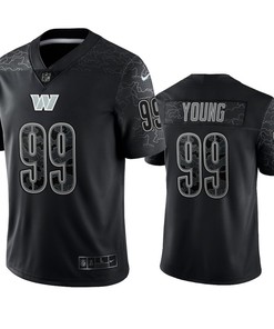 Chase Young 99 Washington Commanders Black Reflective Limited Jersey - Men
