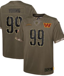 Chase Young 99 Washington Commanders Youth 2022 Salute To Service Player Limited Jersey - Olive