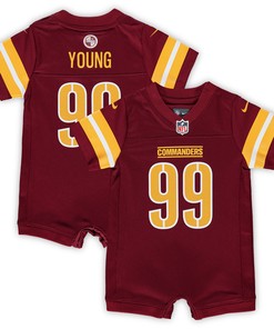 Chase Young Washington Commanders Newborn & Infant Game Romper Jersey - Burgundy Nfl