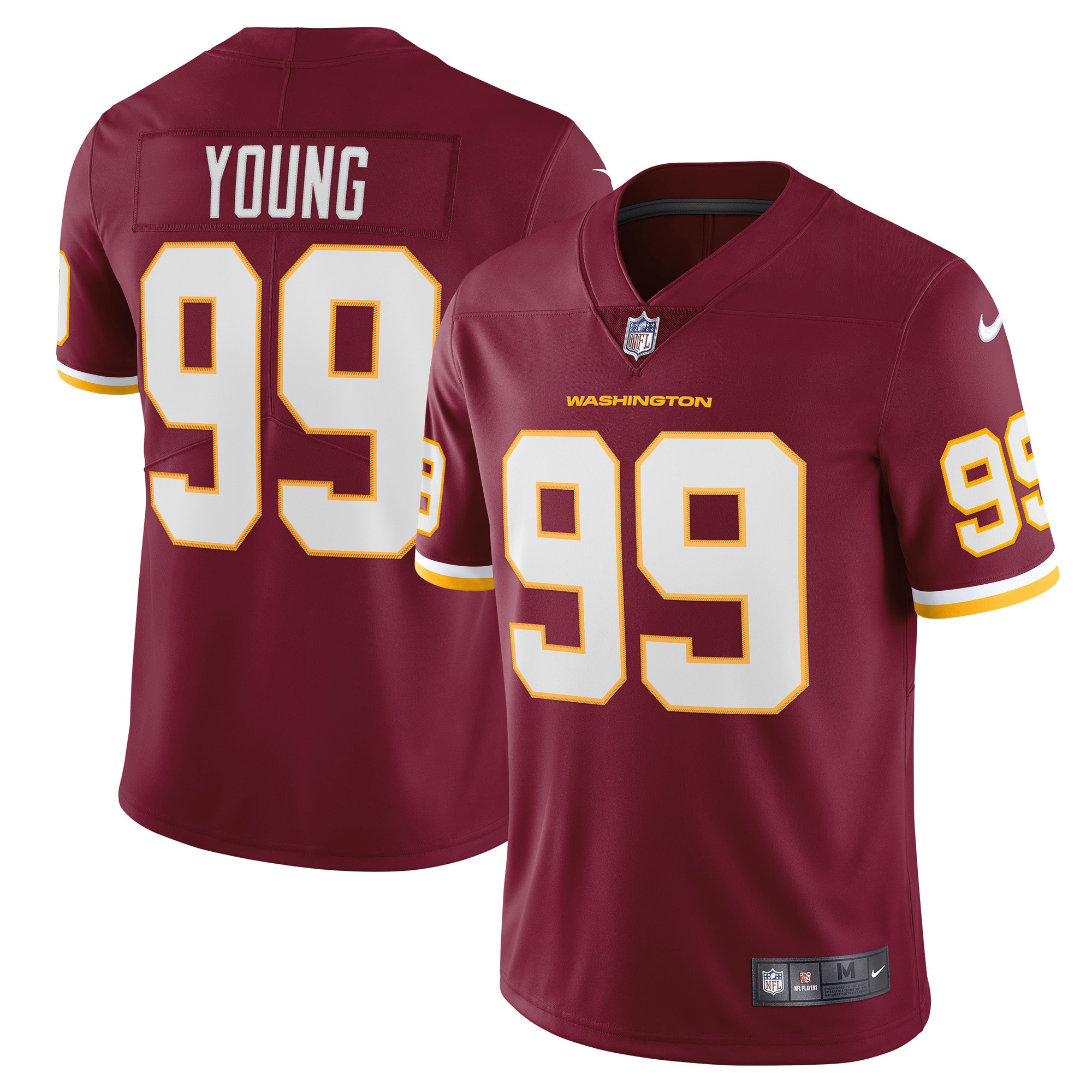 Chase Young Washington Football Team Vapor Limited Jersey - Burgundy Nfl