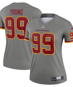 Chase Young Washington Football Team Womens Inverted Legend Jersey - Gray Nfl