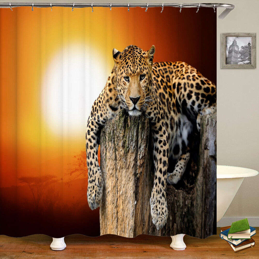 Cheetah Leopard Dusk Animal Shower Curtain for a Wild Bathroom