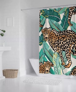 Cheetah Print Bath Shower Curtain - Bathroom Curtain