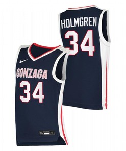 Chet Holmgren 34 Gonzaga Bulldogs 2022 Draft Top Prospect Elite Men Jersey - Navy