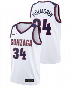 Chet Holmgren 34 Gonzaga Bulldogs 2022 Draft Top Prospect Home Men Jersey - White