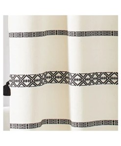 Chic Cotton Black/White Shower Curtain for Boho Home Decor