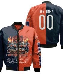 Chicago Bears 100th Anniversary 1920 2020 Thank You For The Memories Gift With Custom Name Number For Bears Fans Bomber Jacket