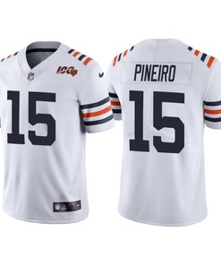 Chicago Bears 100th Anniversary Eddy Pineiro White Classic Limited Jersey