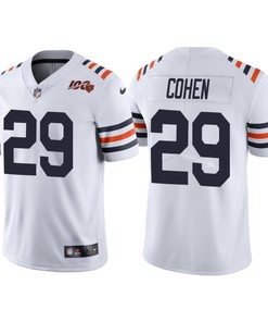 Chicago Bears 100th Anniversary Tarik Cohen White Classic Limited Jersey