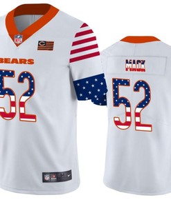 Chicago Bears 52 White Throwback Flag Jersey