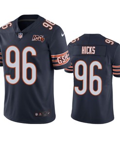 Chicago Bears Akiem Hicks Navy 100th Season Vapor Limited Jersey