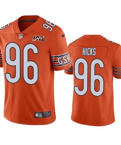 Chicago Bears Akiem Hicks Orange 100th Season Vapor Limited Jersey