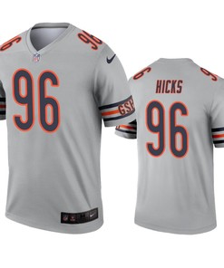 Chicago Bears Akiem Hicks Silver Inverted Legend Jersey